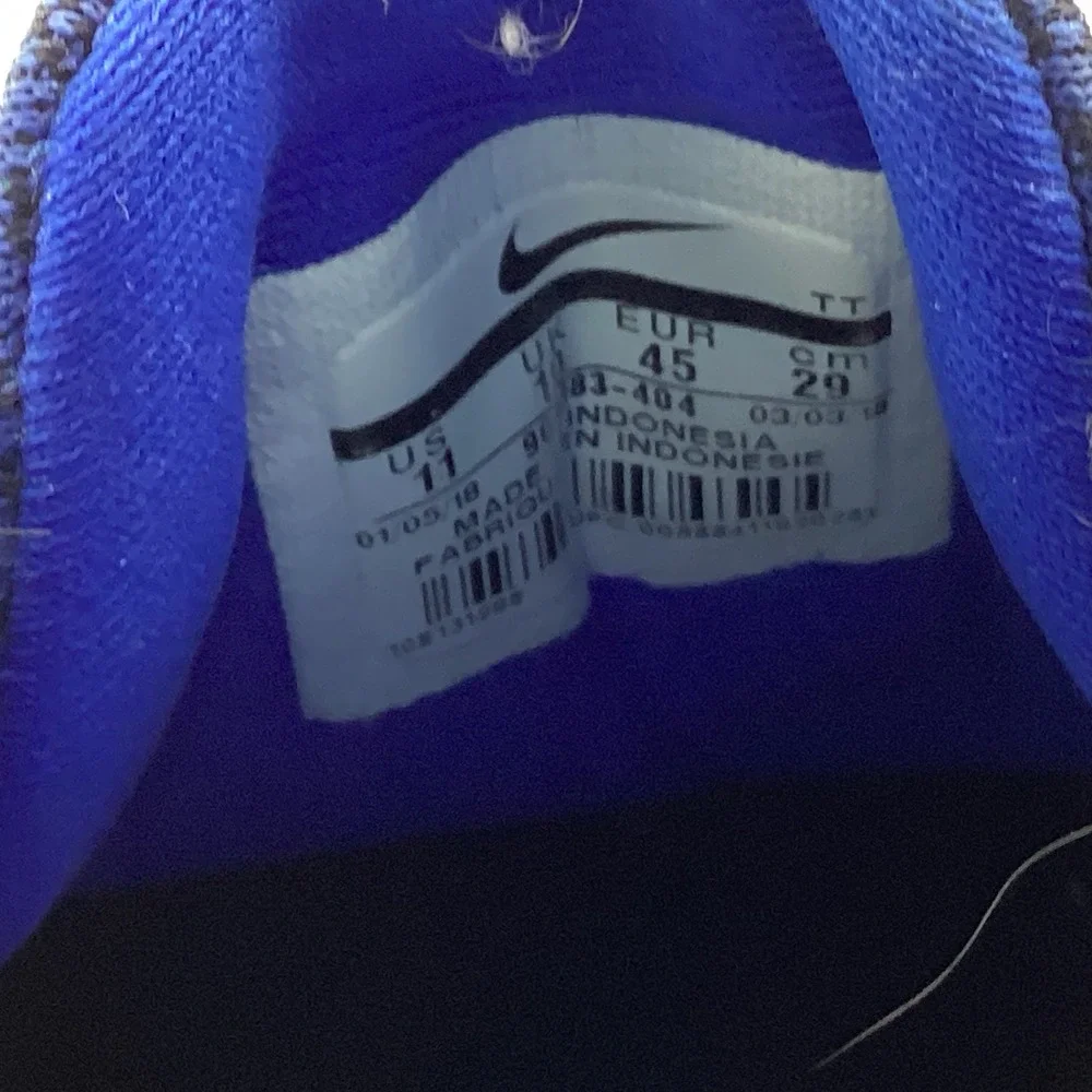 Nike Flex Contact Running Shoes Mens 11 Royal Blue Black Knit Low Top Sneakers